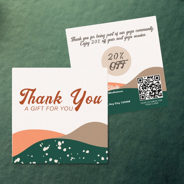 Carte De Réduction Terra verte Abstraite moderne Cotta Yoga (Créateur téléchargé)