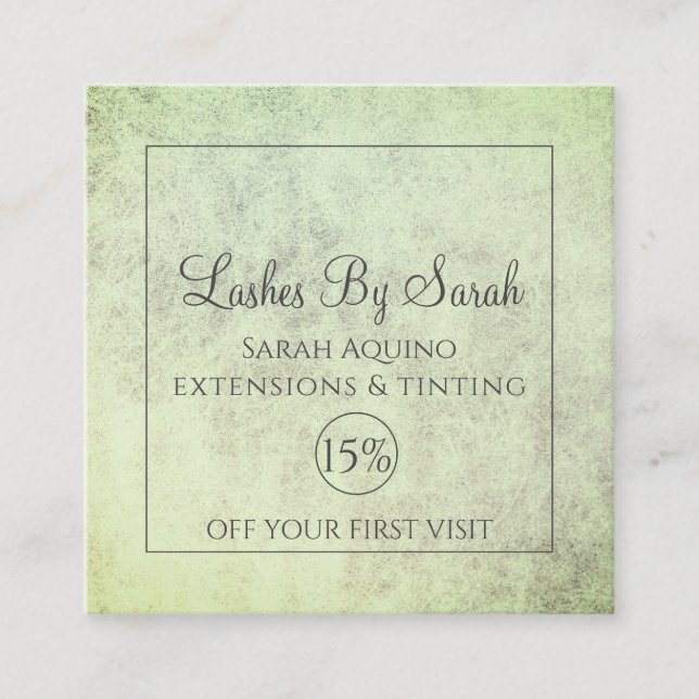 Carte De Réduction Textes Sage Green Beauté Lash Extensions & Tint (Devant)