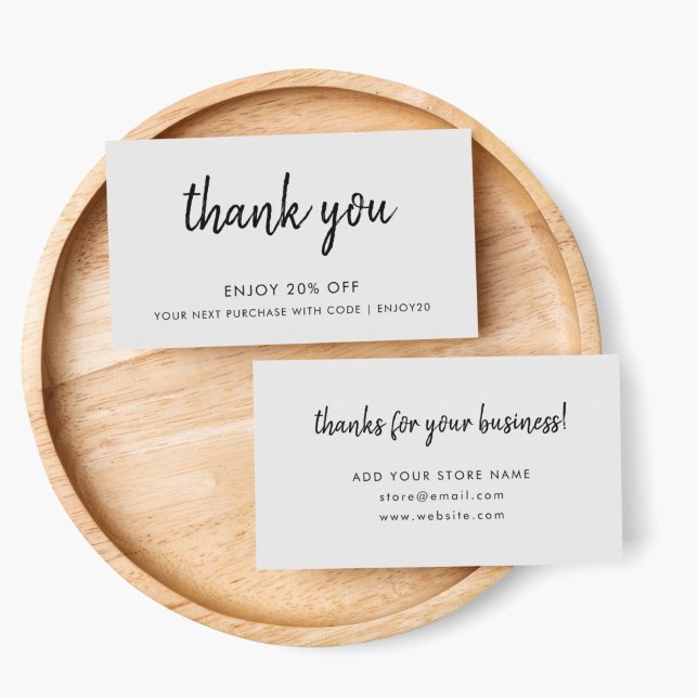 Carte De Réduction Thank | Gray Modern Minimalist (Créateur téléchargé)