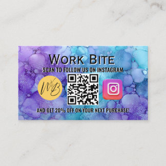 Carte De Réduction Thank You Watercolor Business Instagram Qr Code