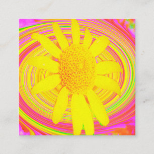 Carte De Réduction Tournesol jaune sur une spirale psychédélique