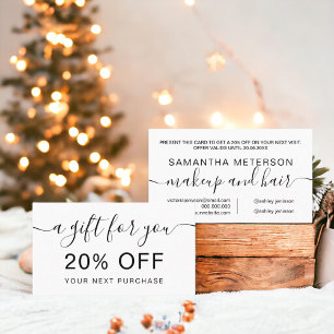 Carte De Réduction Typographie professionnelle moderne en noir et bla