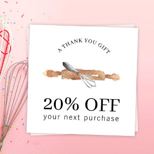 Carte De Réduction Ustensiles de boulangerie Whisk Chef Logo Restaura