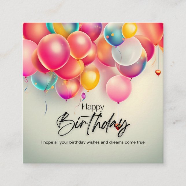 Carte De Réduction Vœux d'anniversaire colorés (Devant)