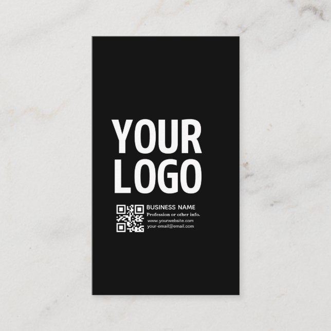 Carte De Réduction Votre logo avec code QR et texte modifiables  (Devant)