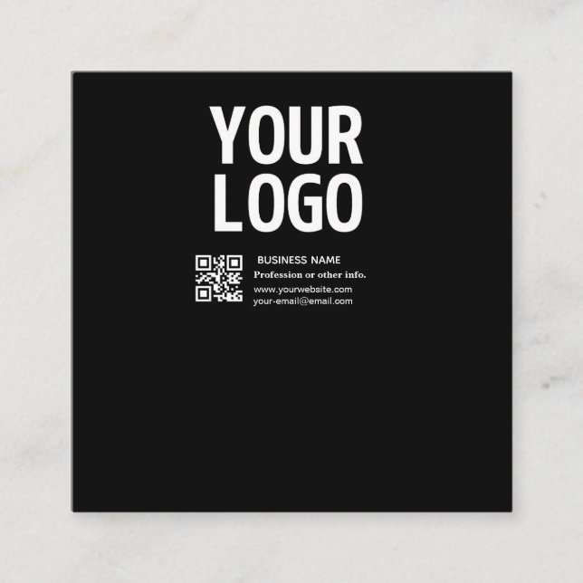 Carte De Réduction Votre logo avec code QR et texte modifiables  (Devant)