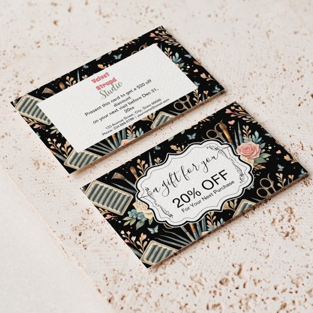 Carte De Réduction Watercolor Floral Lash Artist (Créateur téléchargé)