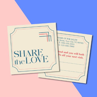 Carte de référence bleue Boho Retro simple et élég