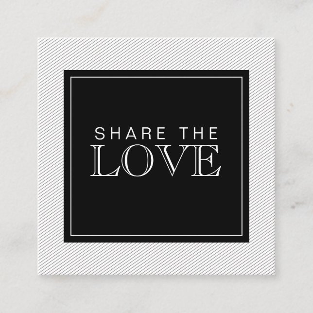 Carte de référence chic moderne en rayures noir et (Devant)