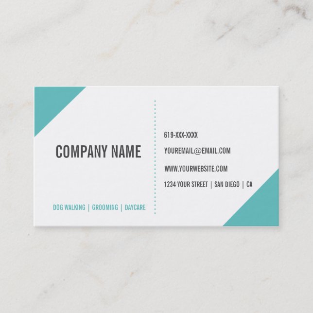 Carte de référence de client de marcheur de chien (Devant)