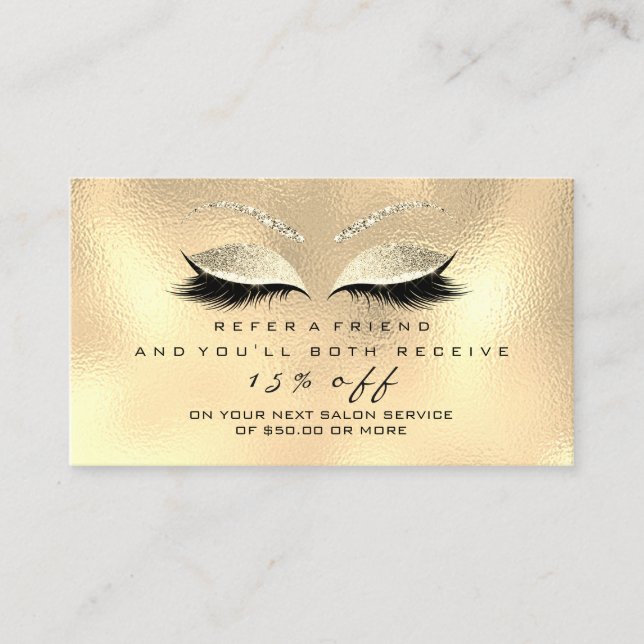 Carte de référence du salon Lash de maquillage mai (Devant)