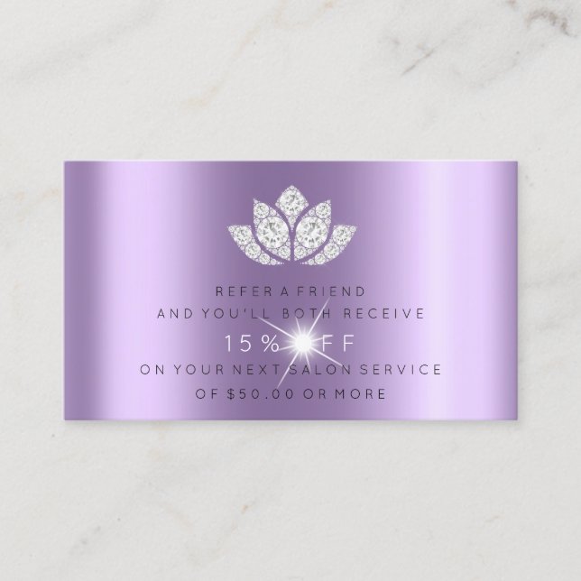 Carte de référence du salon Lavande violette Spark (Devant)