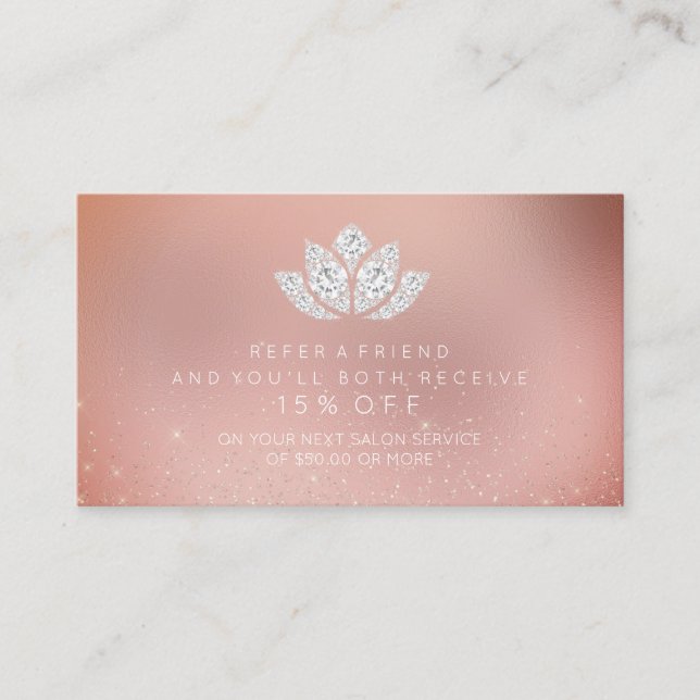Carte de référence du salon Lotus de diamant blanc (Devant)