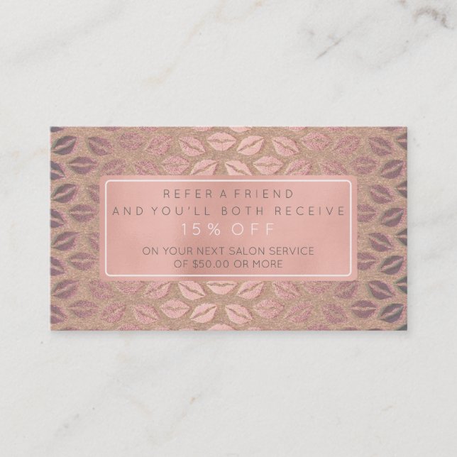 Carte de référence du salon Rose rose or blanc gri (Devant)