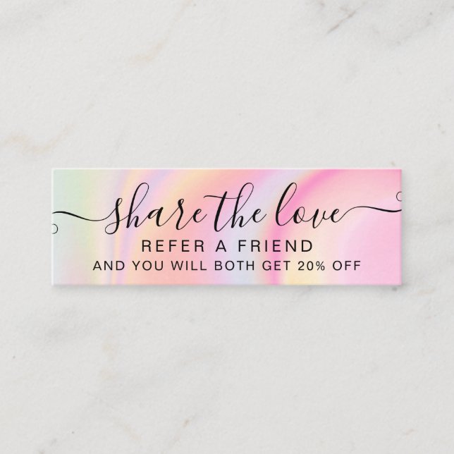 Carte de référence en marbre arc-en-ciel rose unic (Devant)