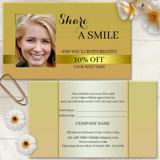 Carte de référence en or Partagez un sourire