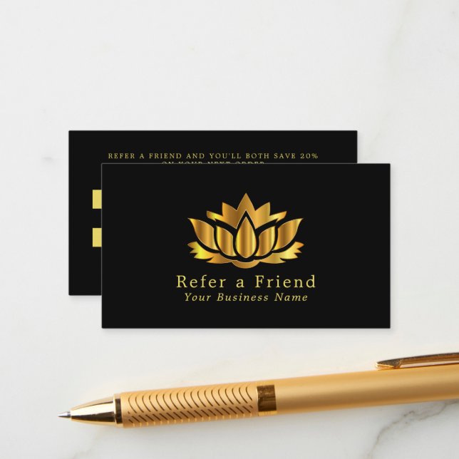 Carte de référence Gold Lotus Flower (Devant/Arrière en situation)