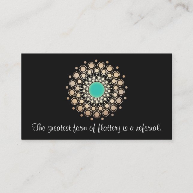 Carte de référence Lotus Mandala Ornate Or et Noir (Devant)