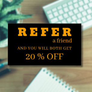 Carte de référence moderne Neon Orange Noir