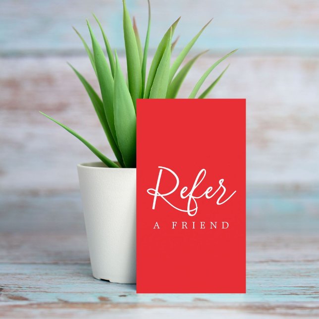 Carte de référence simple et élégante rouge blanc (Créateur téléchargé)