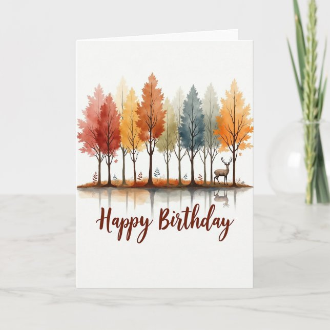 Carte de réflexion d'anniversaire d'automne (Devant)