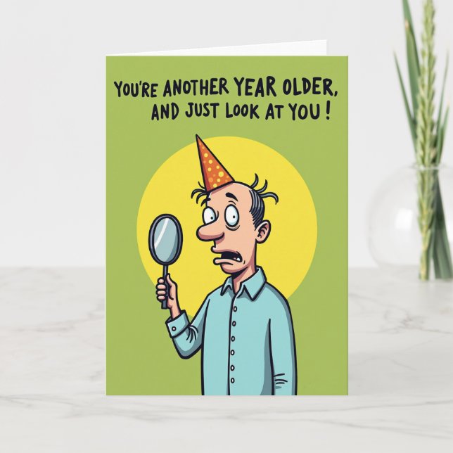 Carte de réflexion d'anniversaire haletante (Devant)