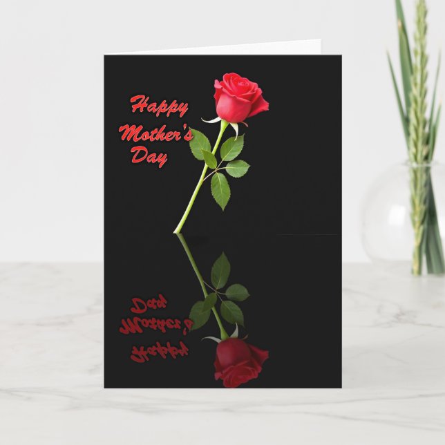 Carte de réflexion de la fête des mères Rose rouge (Devant)