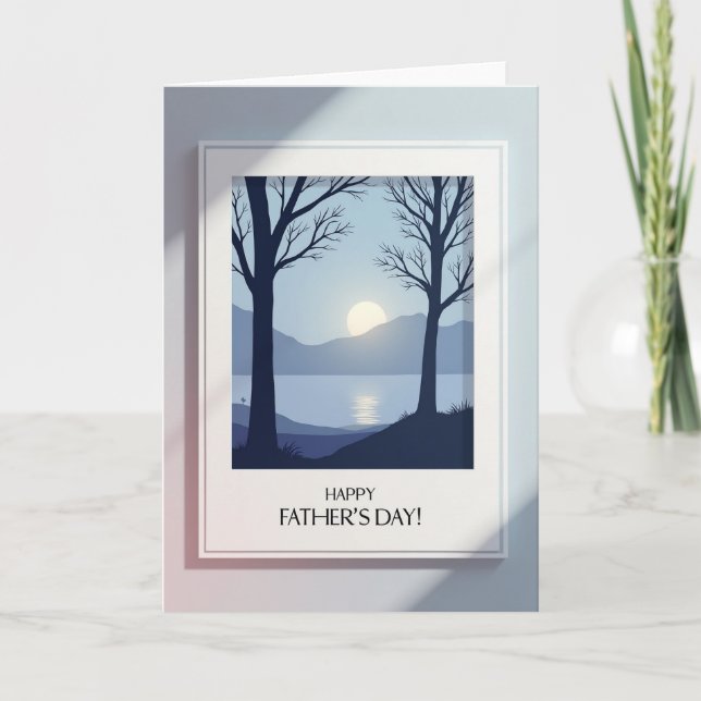 Carte de réflexion pour la fête des pères avec vue (Devant)