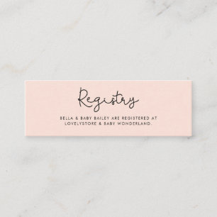 Carte de registre Baby shower de typographie de Wh