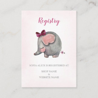 Carte de registre | Baby shower fille | Carte d'ac