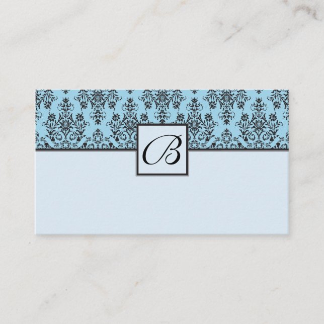 Carte de Registre Cadeau Monogramme Blue Mariage d (Devant)