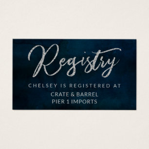 Carte de registre de cadeaux de douche Navy Luster