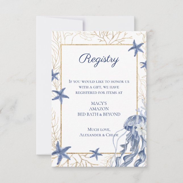 Carte de registre de mariage avec code QR nautique (Devant)