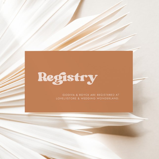 Carte de registre pour mariage de sucre brun rétro (Créateur téléchargé)