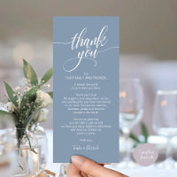Carte de réglage du Merci du dîner de répétition