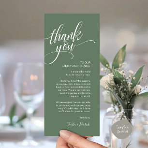 Carte de réglage du Merci du dîner de répétition