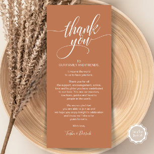 Carte de réglage du Merci du dîner de répétition