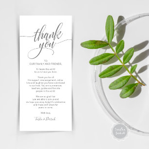 Carte de réglage du Merci du dîner de répétition