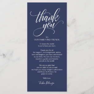 Carte de réglage du Merci du dîner de répétition