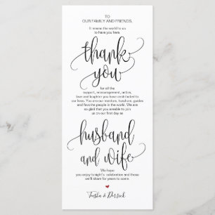 Carte de réglage Merci pour dîner Mariage v4