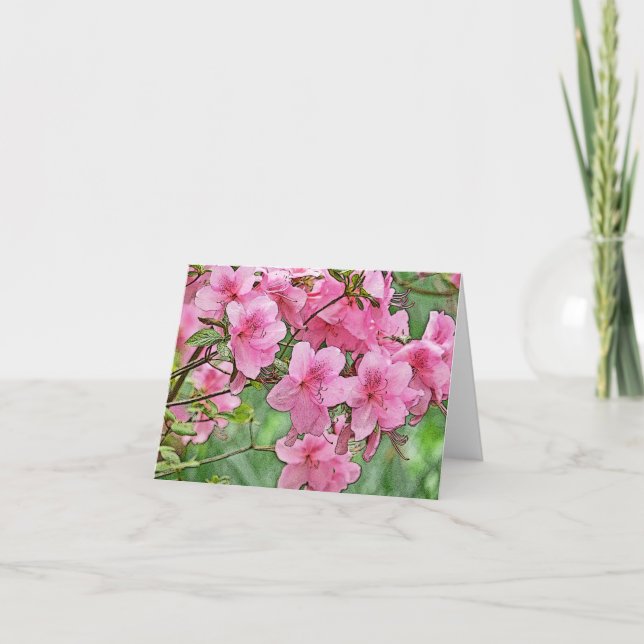CARTE DE REMARQUE/ PINK AZALEAS/ PHOTOG./DIG.MANIP (Devant)