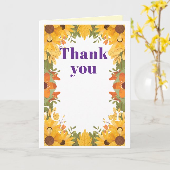 carte de remerciement (Fleur jaune)
