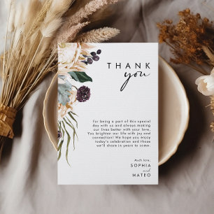 Carte de remerciement 5"x7" White Floral Reception