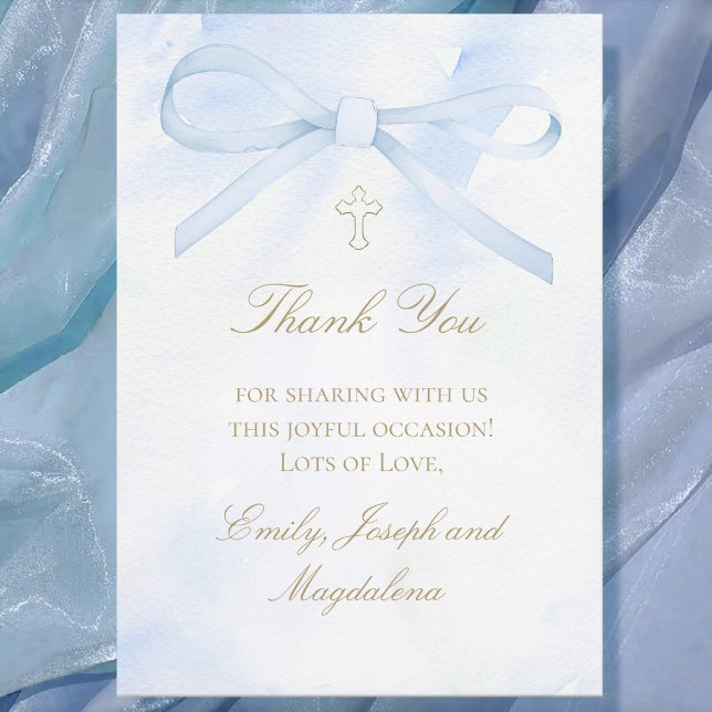 carte de remerciement à l'aquarelle bleue (Créateur téléchargé)