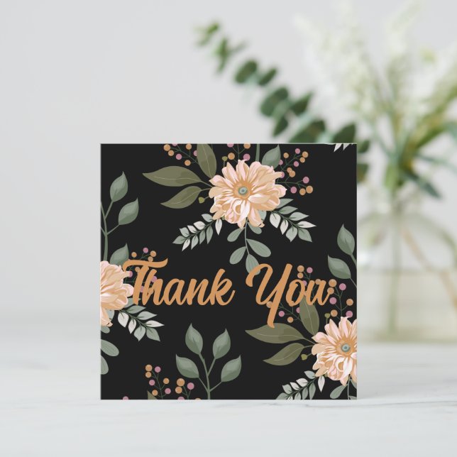 Carte de remerciement à motif floral (Debout devant)