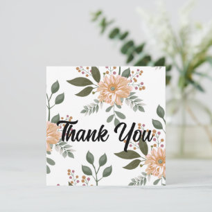 Carte de remerciement à motif floral
