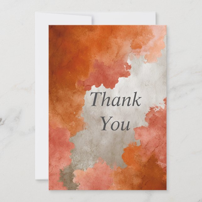 Carte de remerciement abstraite orange et beige (Devant)