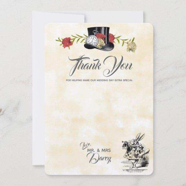 Carte de remerciement Alice au pays des merveilles (Devant)