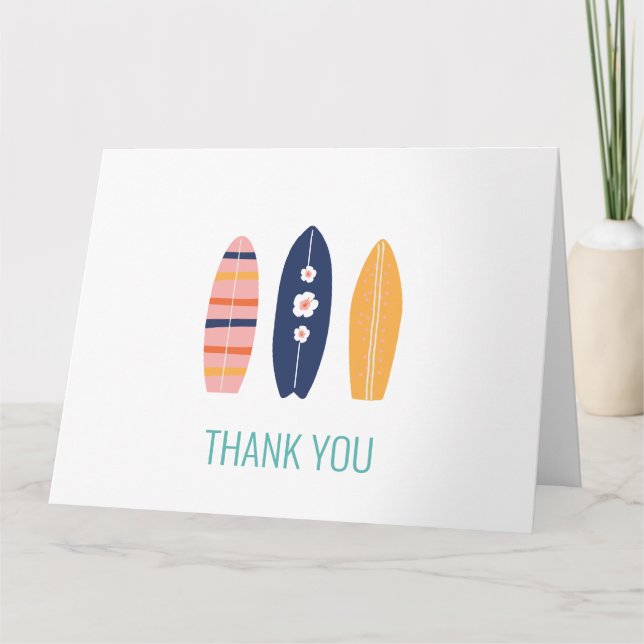 Carte de remerciement anniversaire fille planche d (Devant)