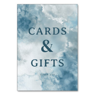 Carte de remerciement aquarelle bleu reconnaissant